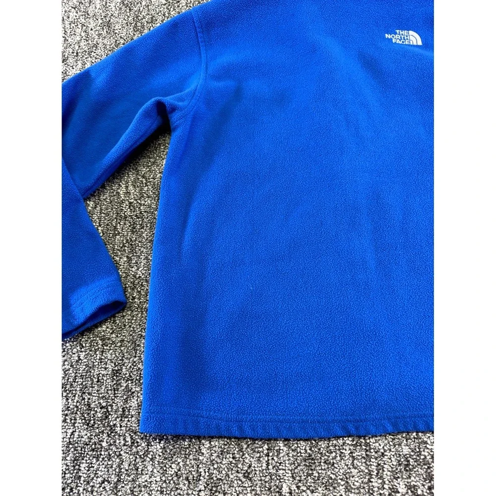 The North Face Fleece Jacket Boys Medium Blue Full Zip Logo Polyester Outdoor